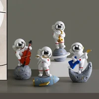 2pcs resin astronaut statue creative band astronaut figurine spaceman sculpture desk modern nordicstyle decor childrens gifts