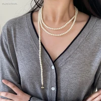 2022 new love pearl multilayer necklace unique temperament exquisite women hoodie chain simple women accessories