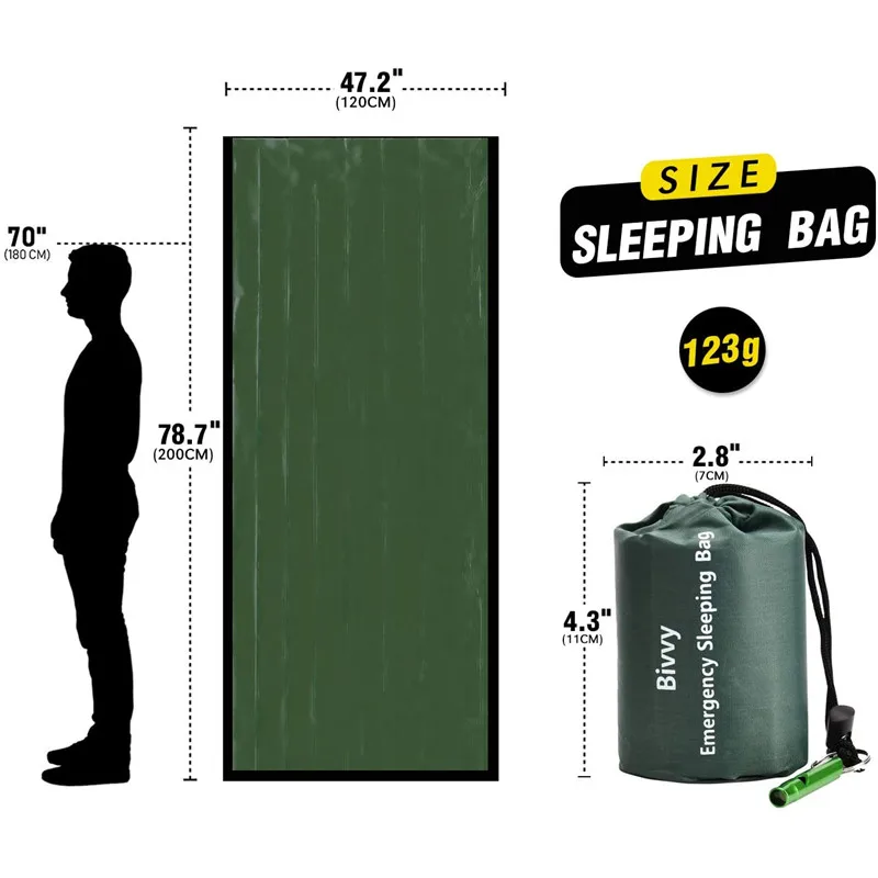 

3 Uses Tsunami Earthquake Survival Emergency Sleeping Bag,Tents,Thermal Emergency Blanket, Bivy Sack Survival Gear First Aid Kit