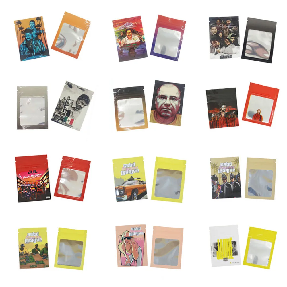 

100Pcs 7x10cm Clear Plastic Window Self Seal Zip Lock Candy Small Bags Tear Notch Zipper Aluminum Foil Packaging Bag