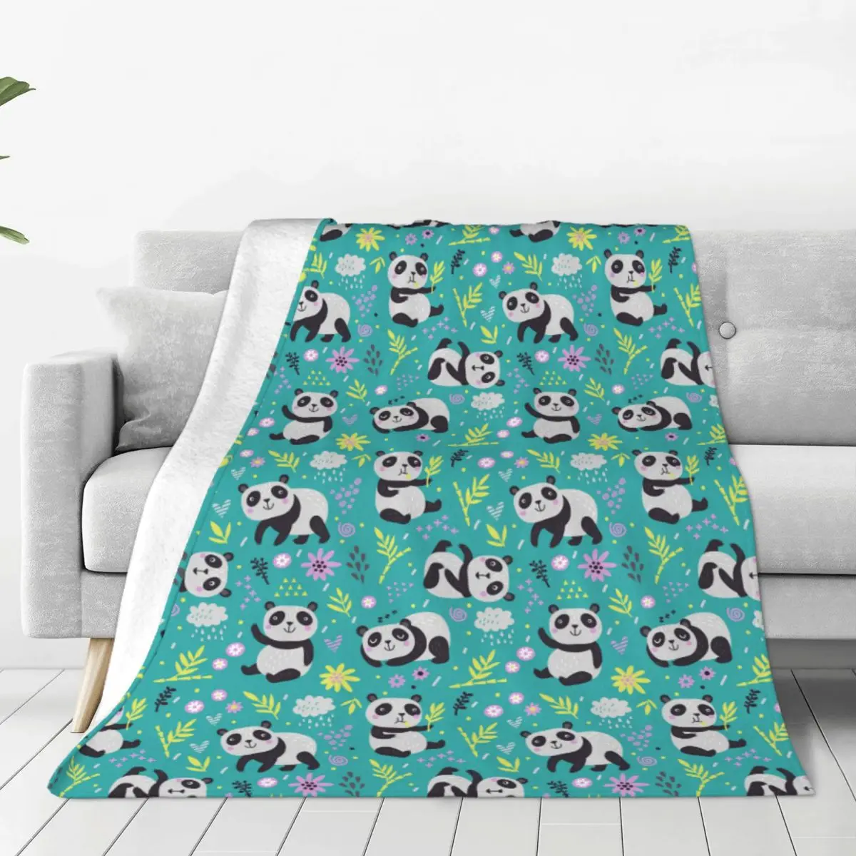 

Cute Panda Cartoon Kawaii Animal Blanket Coral Fleece Plush Printed Super Soft Throw Blankets for Bedding Bedroom Bedding Throws