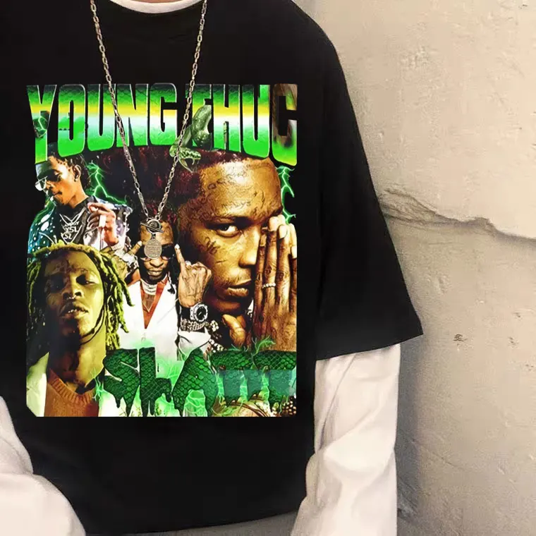 

New Hip Hop Rapper Young Thug Tshirt Short Sleeve Summer Harajuku Heavyweight Streetwear Top Men Women Fashion Oversized T Shirt