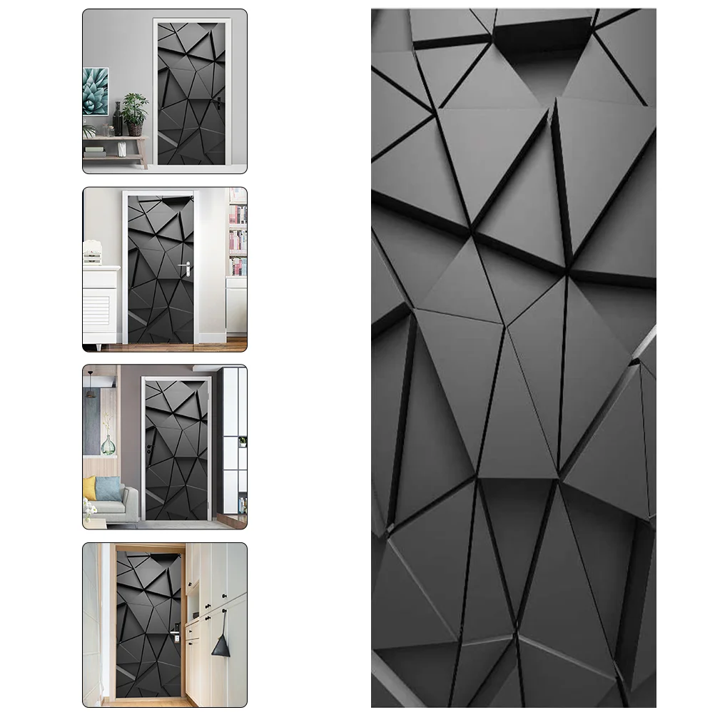 

Door Wall Sticker Stickers Renovation Refrigerator Home Decals Covering Wardrobestick Poster Full Waterproof Cover 3D