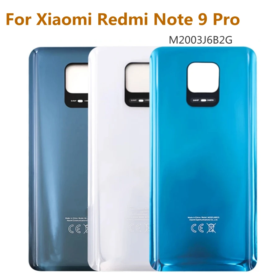 

6.67" Note9 Pro Back Battery Cover Glass Housing Door Rear Case For Xiaomi Redmi Note 9 Pro Battery Cover with Adhesive