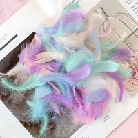 100 500pcs color natural goose feather 5 8cm diy wedding party dress feather ornament jewelry shoes hat feather decoration craft