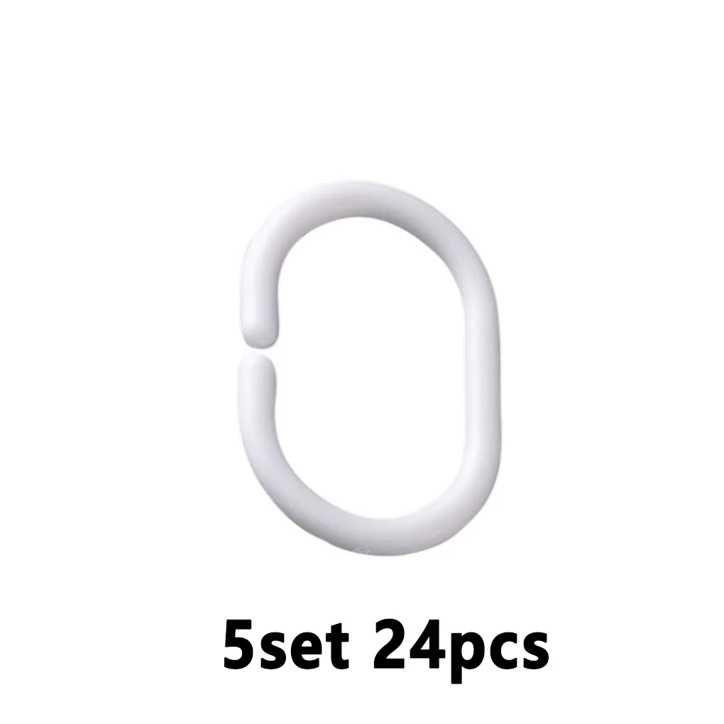 

Пластиковые крючки для душевой шторки 24 шт