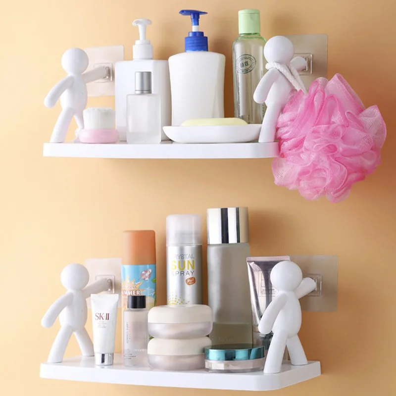 

Creative Kitchen Storage Rack Bathroom Punch-free Rack Human-shaped Storage Shelf Wall-mounted Household Storage Tools