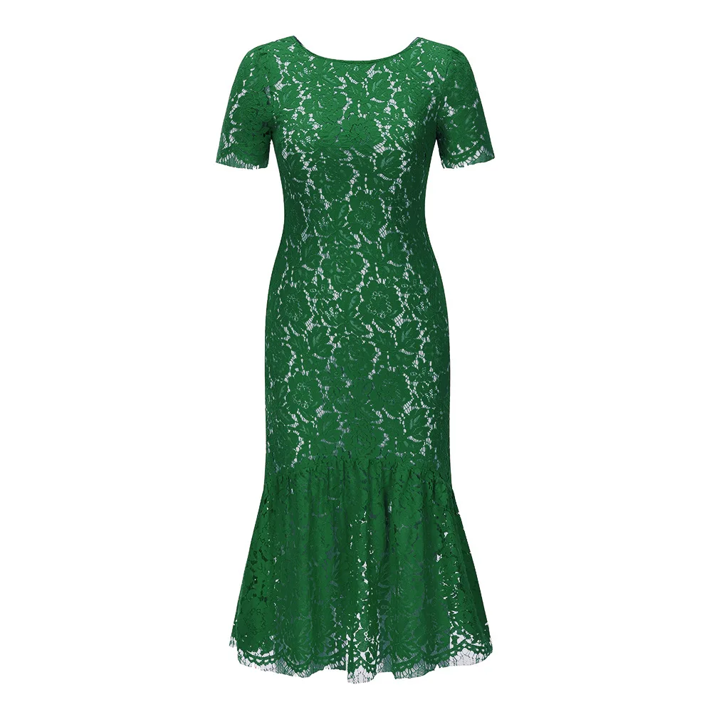 

2022 summer new sexy lace dress dress fishtail dress one
