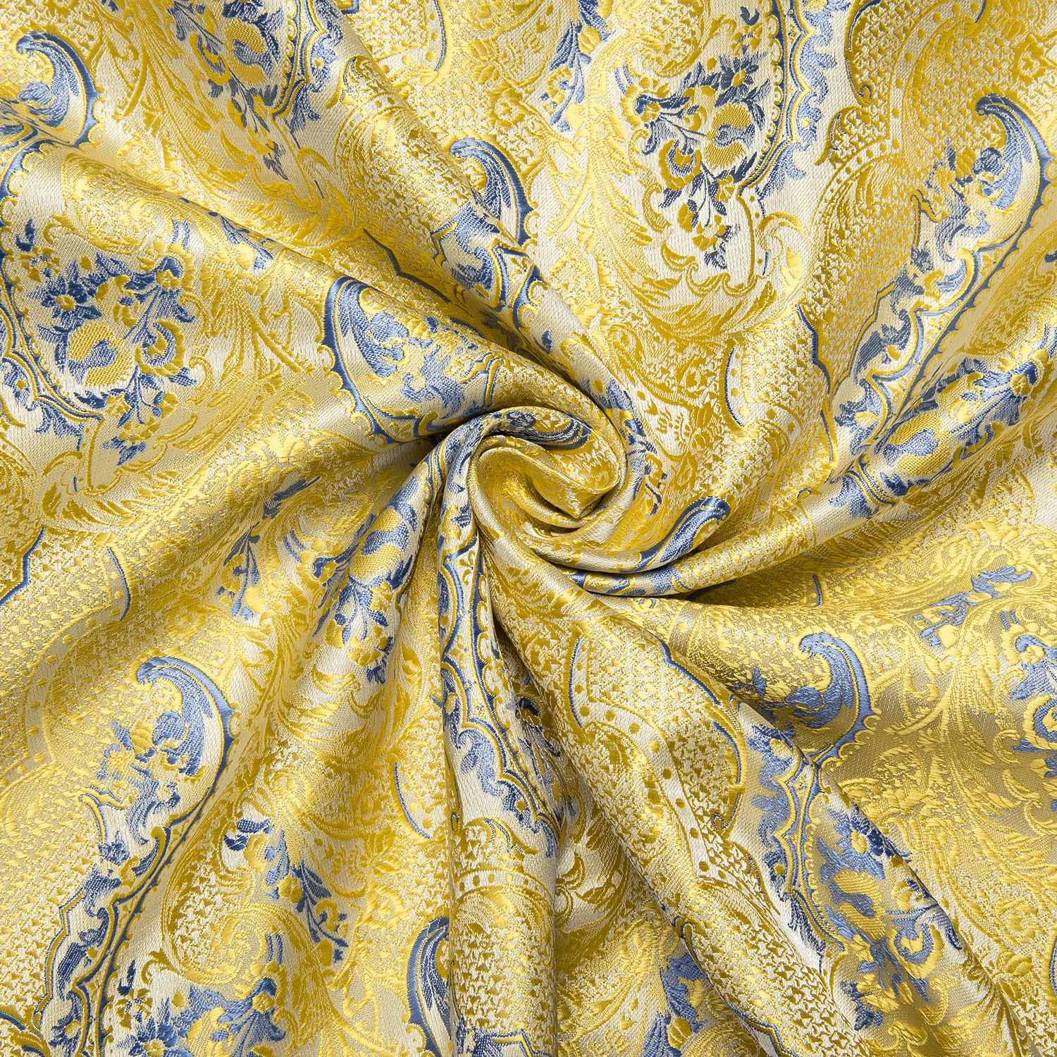 Yellow Turn Down Collar Shirt For Man Paisley Button Closure Luxury Men Shirts  Ajustable Cuffs Soft Party Causal Male Wear Gift