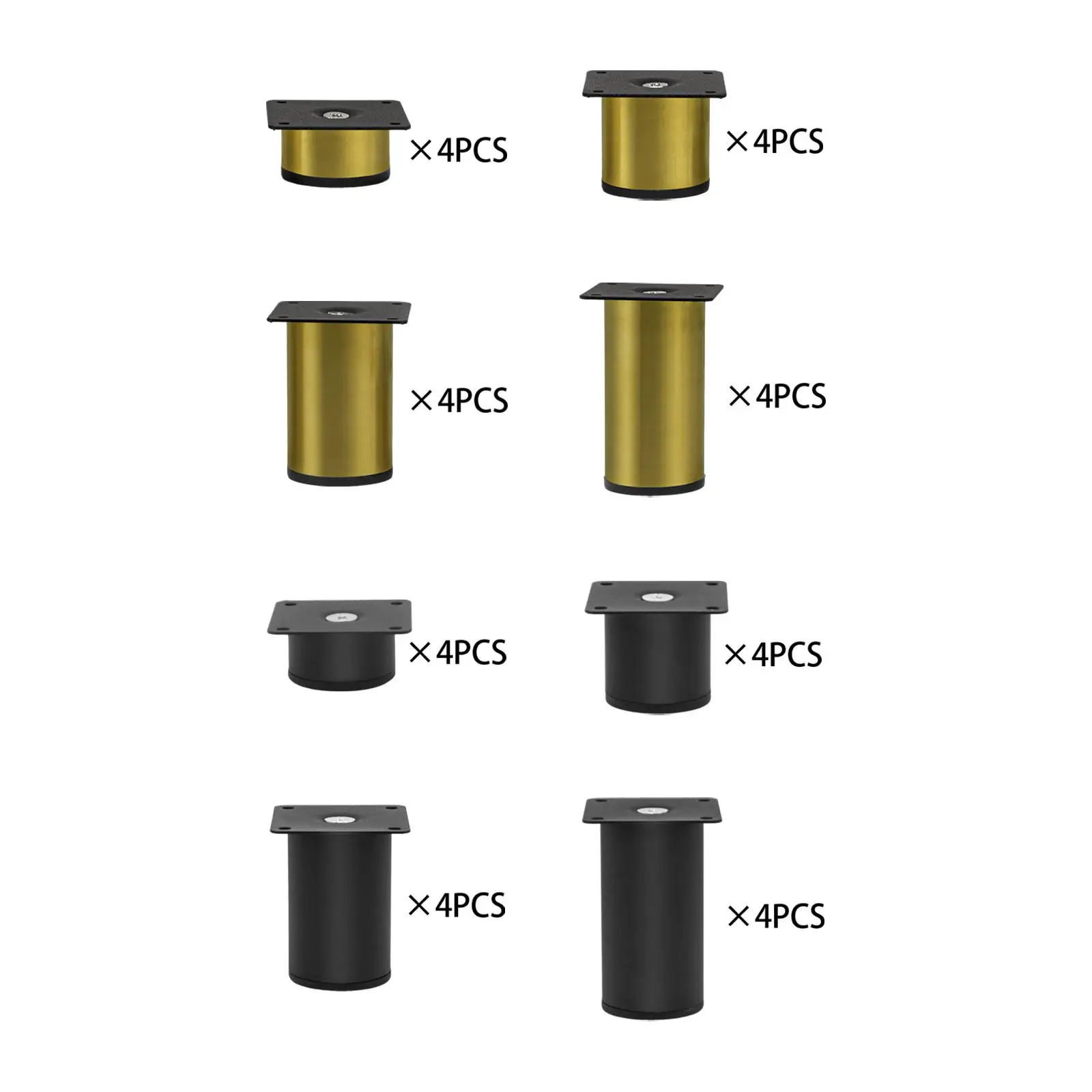 4x Furniture Legs Floor Protectors Nonslip Pads Stainless Steel Furniture Foot for Dresser Home Living Room Table Farmhouse