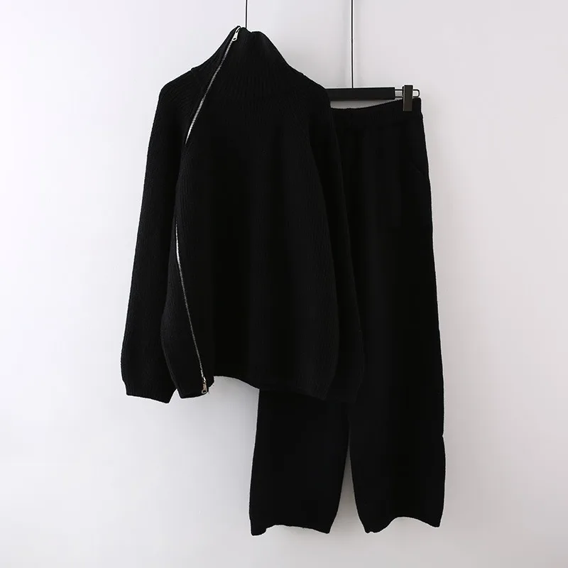 Европейская и американская осенне-зимняя новая женская боковая косая молния с