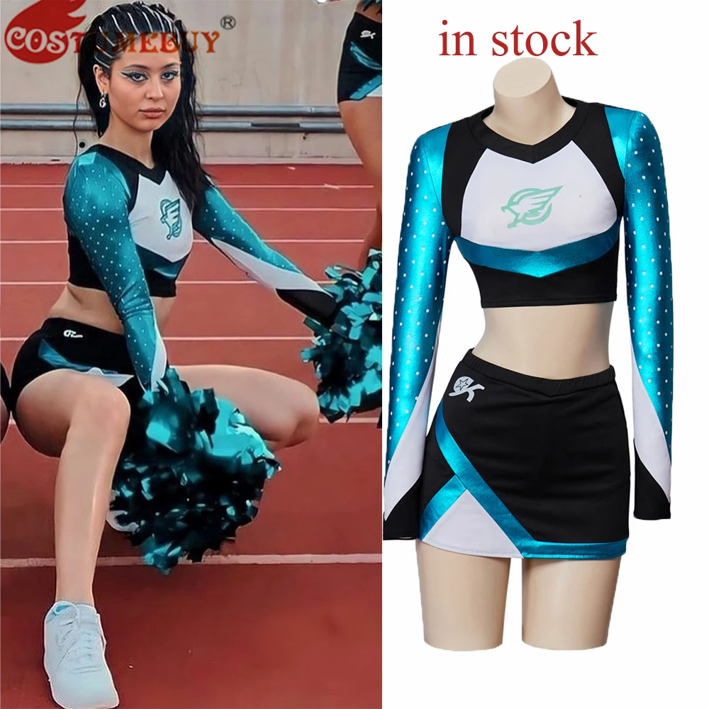 Women's Euphoria Cheerleader Uniform Euphoria Maddy Outfit Crop Top with Mini Skirt Set School Girls Musical Sports Team Suit