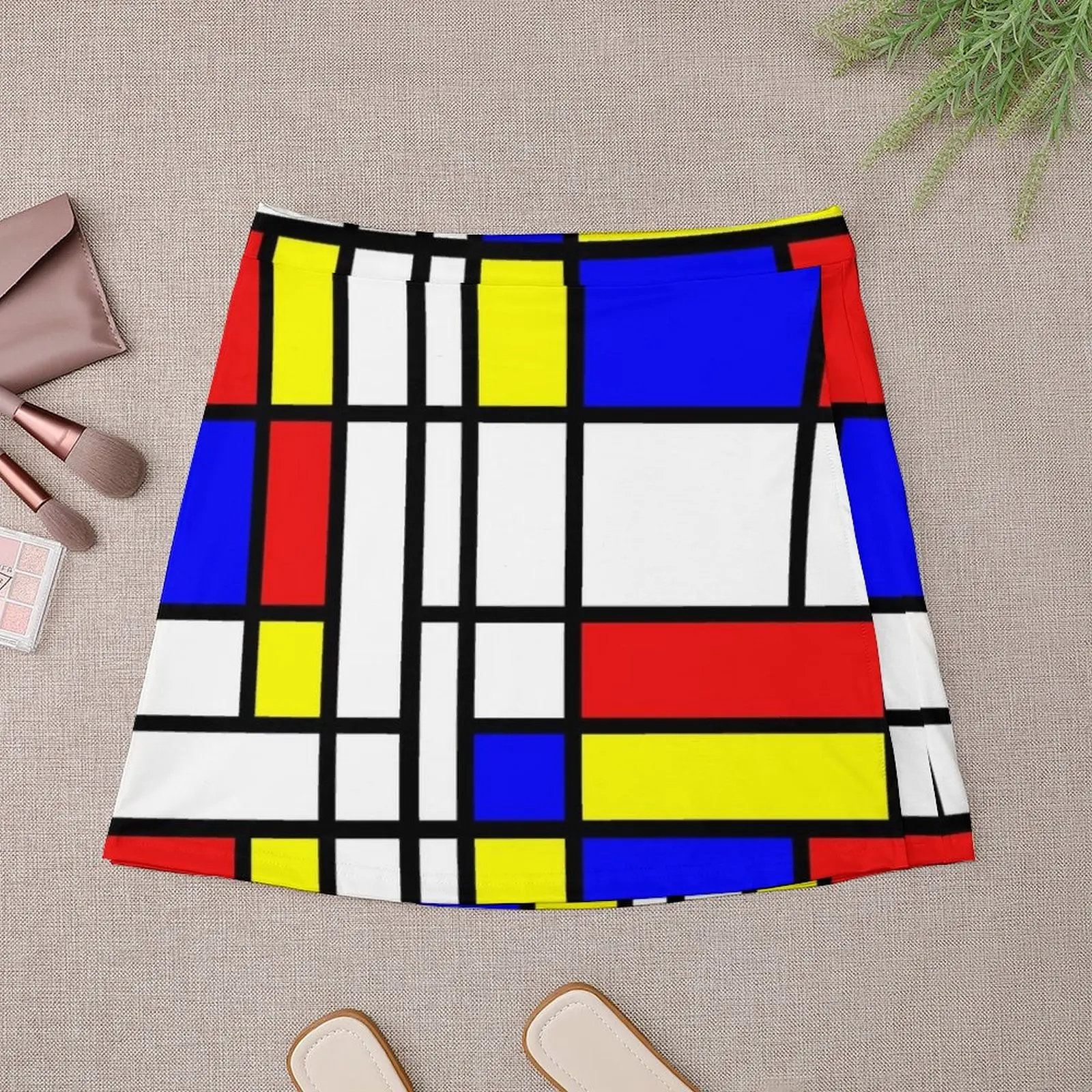 Мини-юбка с узором в стиле ретро Mondrian мини-юбка винтажная одежда 90-х годов