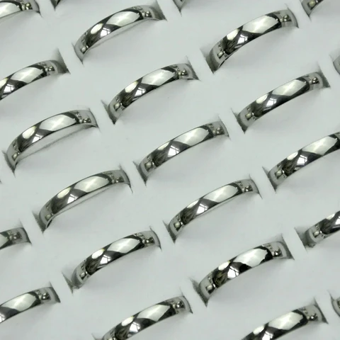 Мужское кольцо из нержавеющей стали, ширина 4 мм, 10 шт.