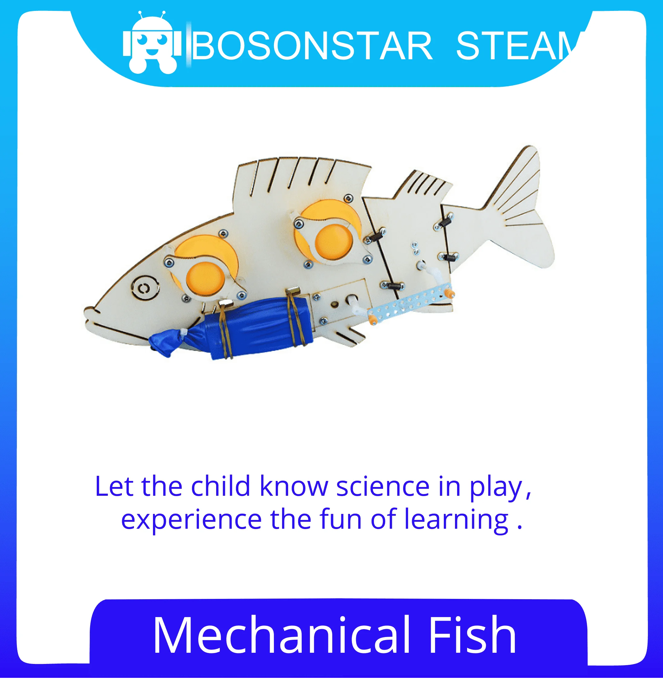 DIY Assembled Model  Electric Wood  Mechanical Fish Science Discovery  STEM Education Physics Experiment Kit  For Children Schoo