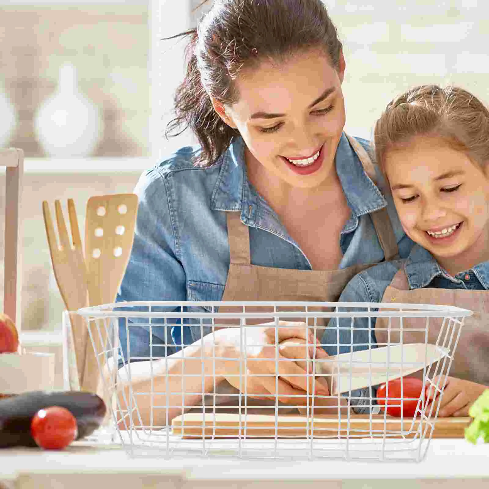 

2 Pcs Wrought Iron Storage Box Shelf Bathroom Hanging Basket Small Wall Baskets Wire Metal Mounted Shelves Rack Desktop