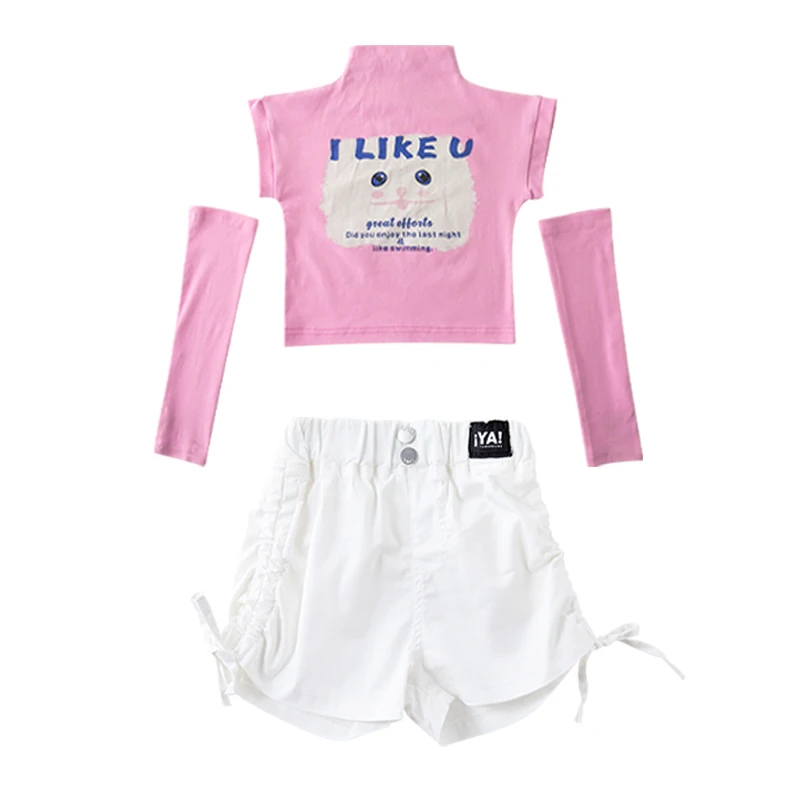 Хлопковые танцевальные костюмы в уличном стиле для девочек повседневная одежда