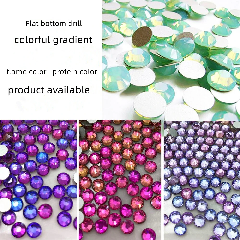

SS3-SS30 стеклянный кристалл AB с плоским дном, бриллианты, пять цветов, международная торговля, бриллиант для дизайна ногтей, бриллиант