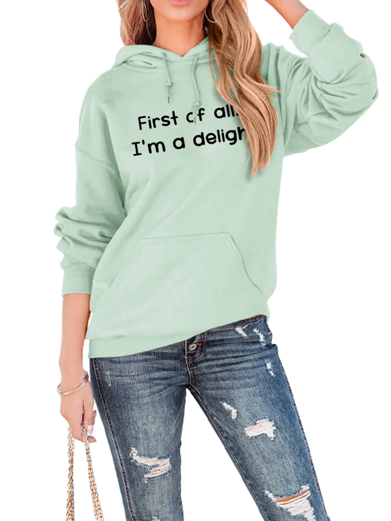 Женская Осенне-зимняя Толстовка С Капюшоном Повседневная Свободная Посадка