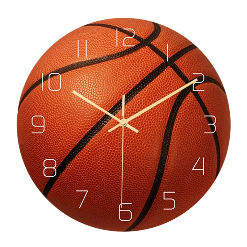

Настенные часы с изображением спортивных мячей, футбольных мячей, баскетбола, волейбола, бейсбола, тенниса, гольфа, часы с беззвучным движен...