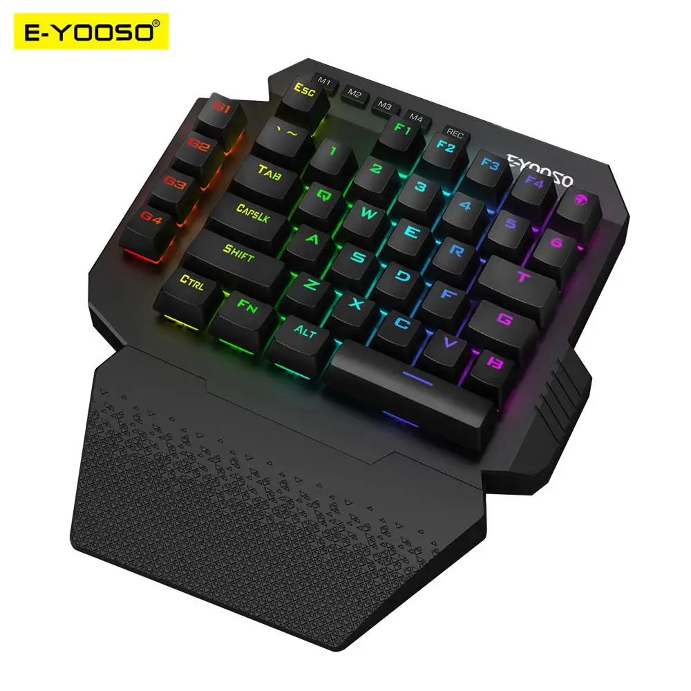 E-YOOSO K722 RGB 2.4Ghz Wireless Mini One-handed Mechanical Gaming Keyboard Blue Switch 44 Key Gamer for Computer PC Laptop E-YOOSO K722 RGB 2.4Ghz Wireless Mini One-handed Mechanical Gaming Keyboard Blue Switch 44 Key Gamer for Computer PC Laptop