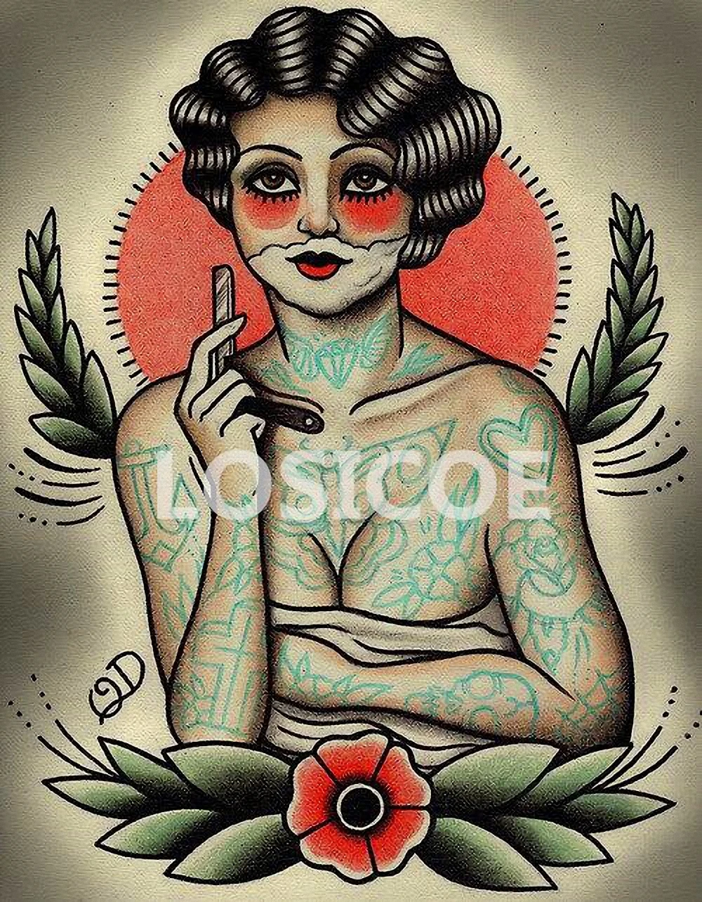 

SHAVE & HAIR CUT Tattoos Wall Chart Printing Retro Kraft Paper Posters Wall Sticker Modern Art Print Barber shop Decoration C1