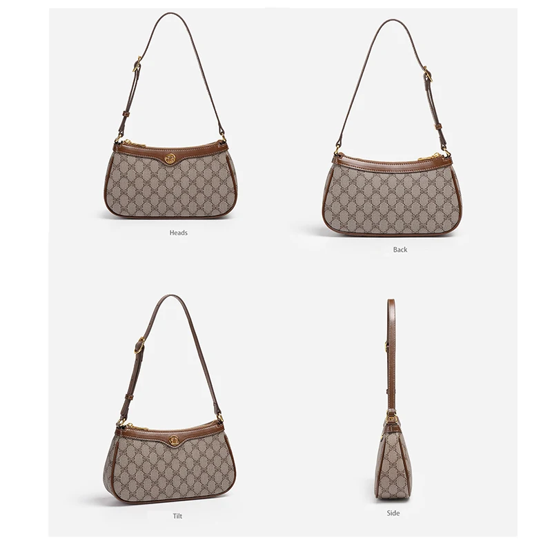 Высококачественная женская сумка из ПВХ с роскошным принтом в форме полумесяца