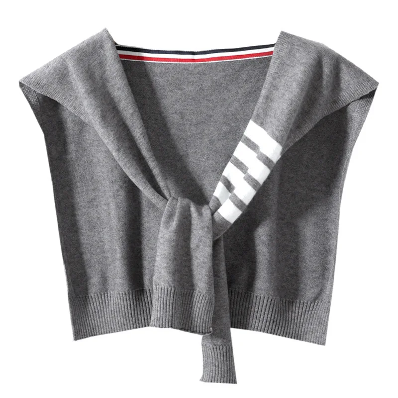 LDZWSM полосатая вязаная шаль весенняя и осенняя женская накидка с перекрестной
