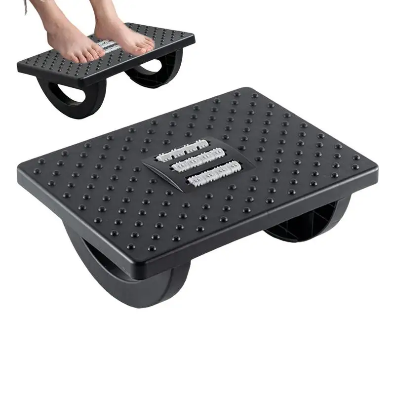 

Under Desk Footrest Ergonomic Foot Massager With Non-slip Foot Pad And Massage Rollers Strong Load Bearing Shakeable Footstool