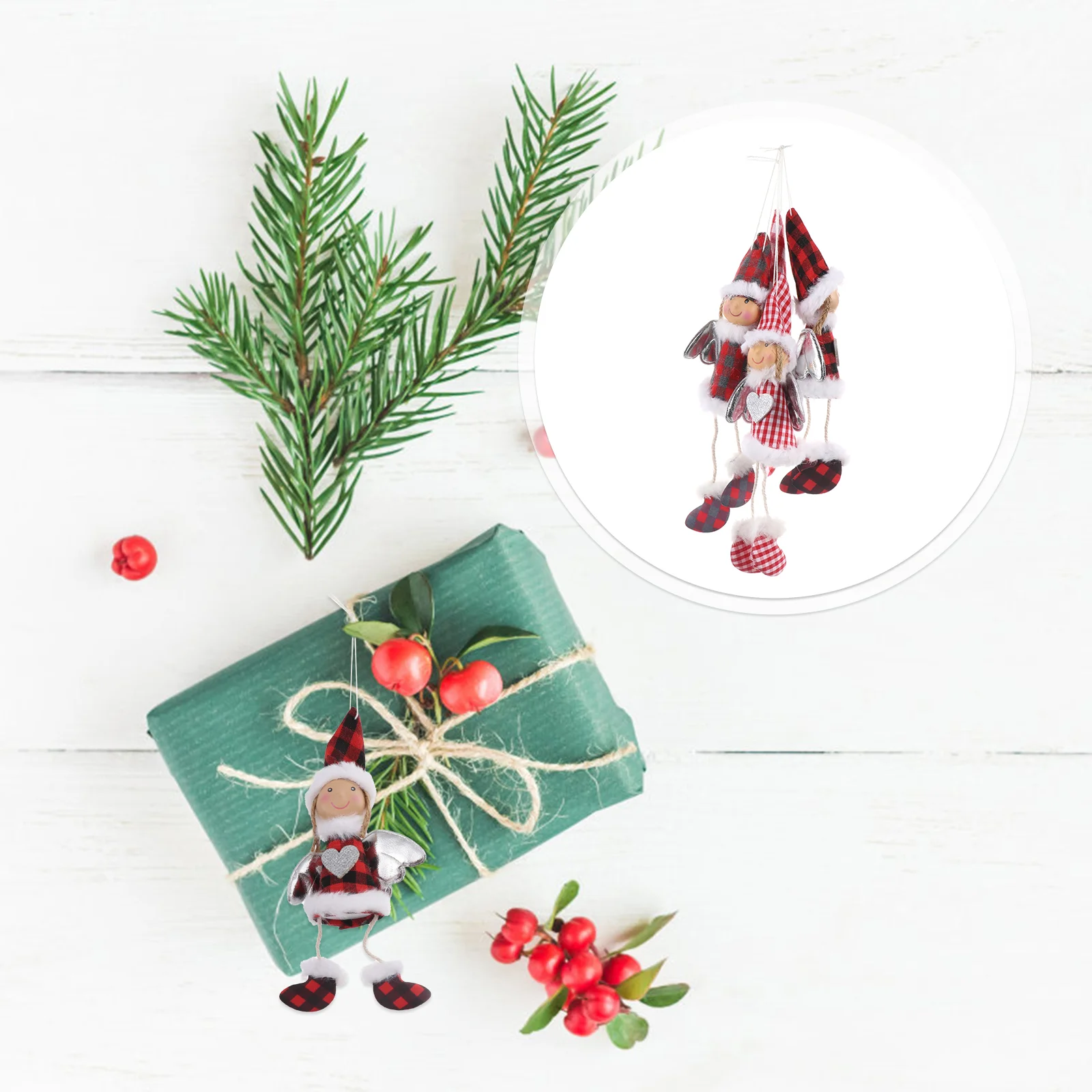 

4pcs Practical Christmas Tree Pendants Dolls for Party