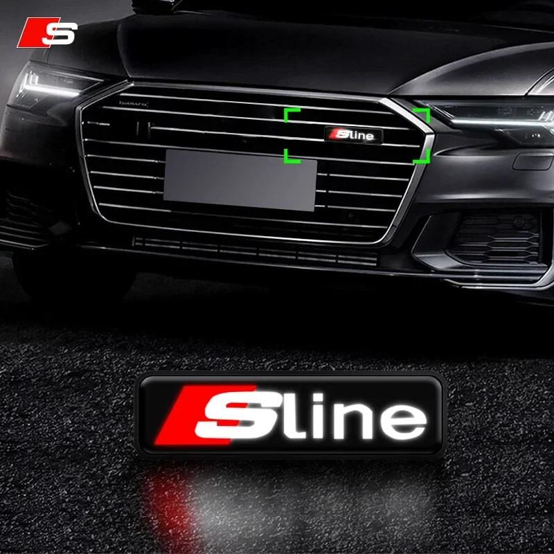 Наклейка на переднюю решетку эмблема автомобиля светодиодная подсветка для Audi