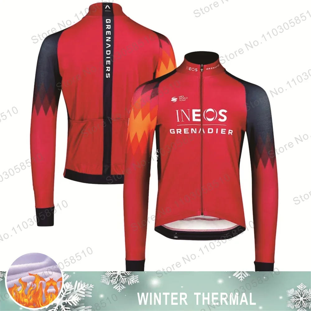 

2023 велосипедная Джерси Ineos, Мужская велосипедная Джерси с длинным рукавом, Мужская зимняя теплая флисовая одежда для езды на велосипеде, одежда для езды на горном велосипеде