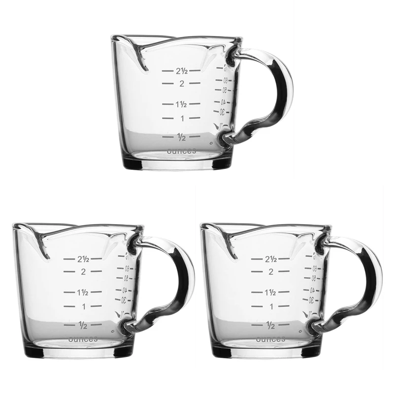 

3X маленькое стекло для эспрессо с ручкой