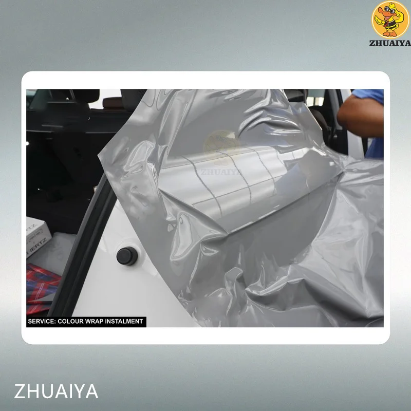 Суперглянцевая шиферно-серая виниловая пленка ZHUAIYA обмотка для автомобиля