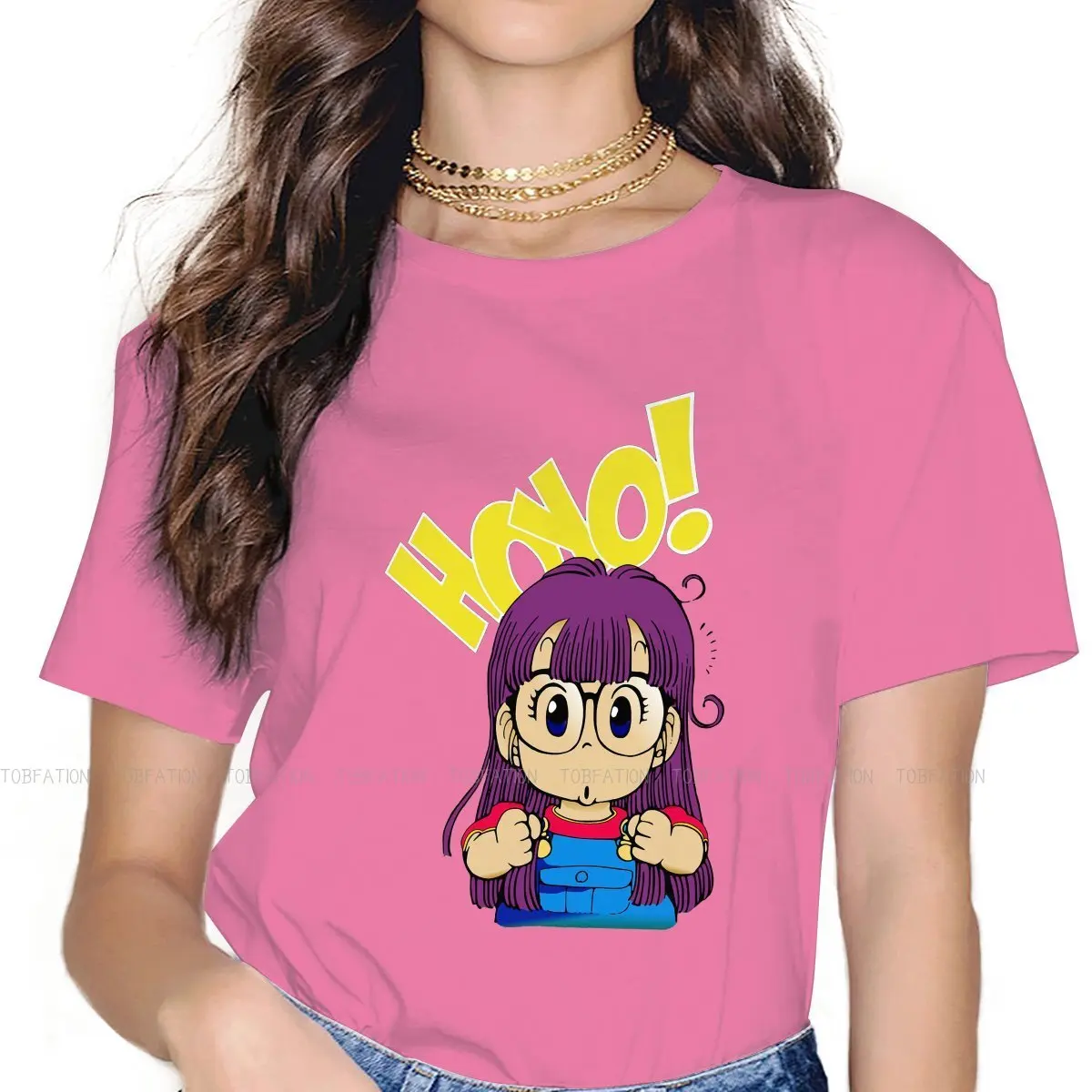 

Hole Kawaii Girls Women T-Shirt Dr Slump Robot Anime 5XL Blusas Harajuku Casual Short Sleeve Vintage Oversized Tops