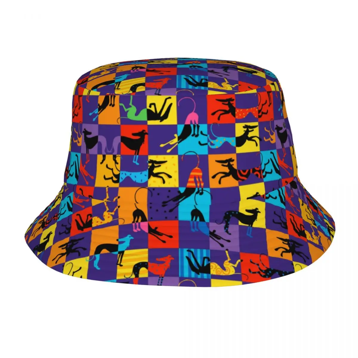 

Pop Art Hounds Lurcher Unisex Bucket Hat Customize Summer Travel Beach Greyhound Whippet Sighthound Dog Hats