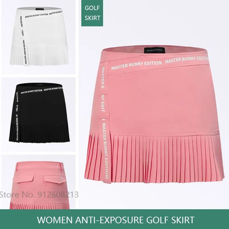 

Female Spring Summer High Waist Golf Skirt Anti-exposure Golf Skort Sports Clothes Pleated Skirt Lady Breathable Pantskirt S-XXL