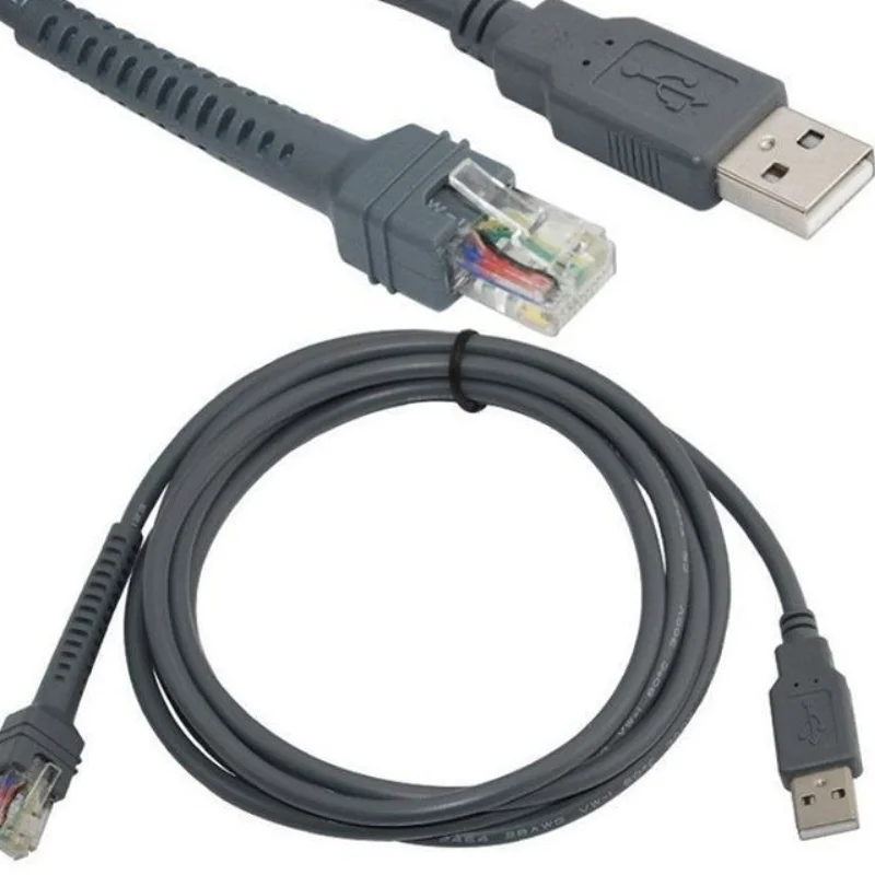 

2M USB To RJ48 RJ50 Scanner Data Cable for LS1203 LS2208 LS4208 LS3008 CBAU01-S07ZAR Symbol Barcode Scanner Part Cable Drop Ship