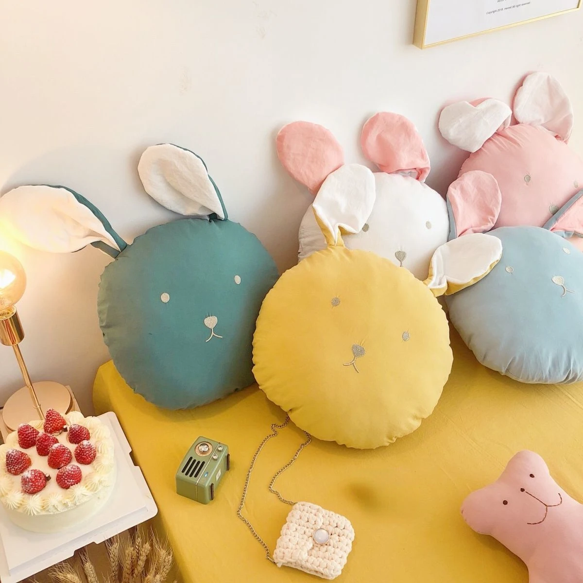 

Cute Fashion Sofa Cushion Kawaii Toys Decorative Pillows Cartoon Animal Rabbit Head Girl Gift