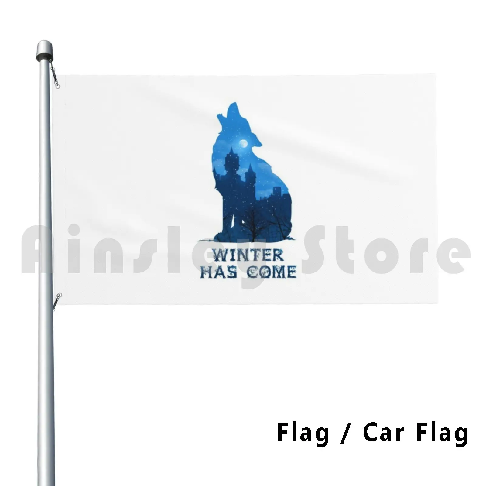 Зима пришла уличный декор флаг автомобиля Фэнтезийный винтажный меч лед огонь