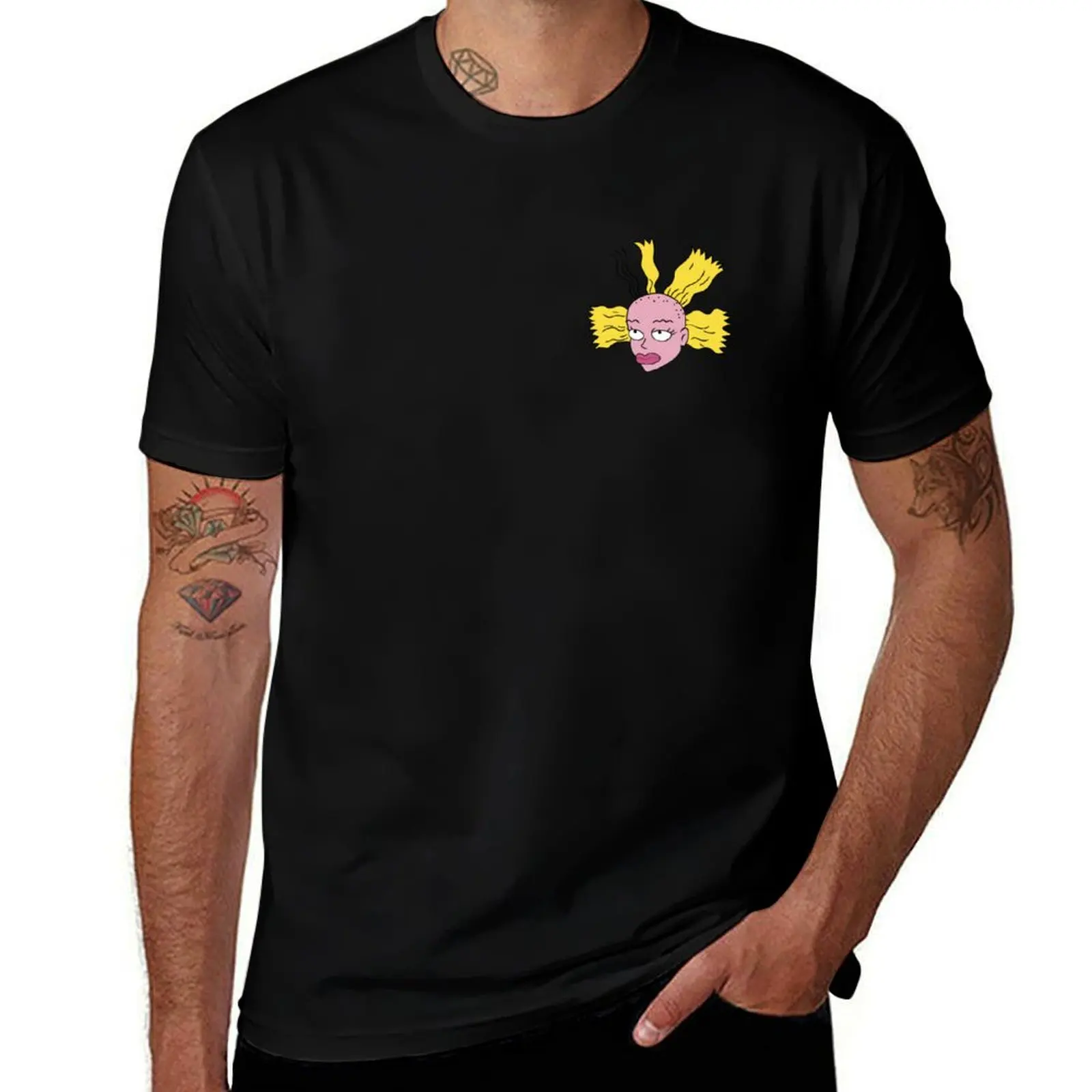 Фото Футболка Cynthia - с мозаичным принтом, повседневная, простого дизайна, с короткими рукавами №1
