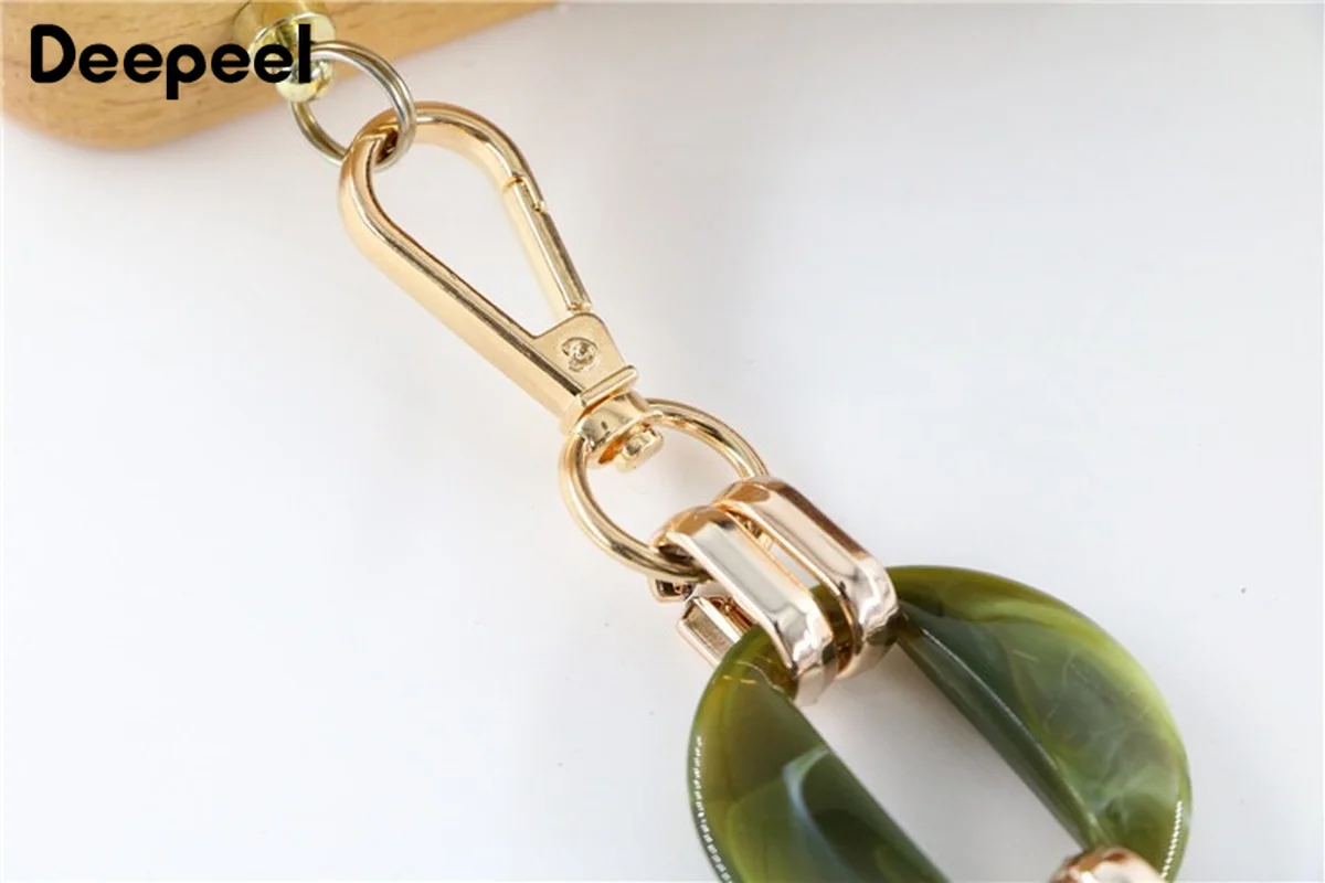 1Pc Deepeel 60cm Fashion Acrylic Alloy Handmade Chain Bag Strap Resin Plastic Handbag Detachable Replacement Straps Accessories