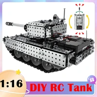 952pcs rc tank diy stainless steel assemble vehicle tank metal rc car model assembly toys for kids small particle construction