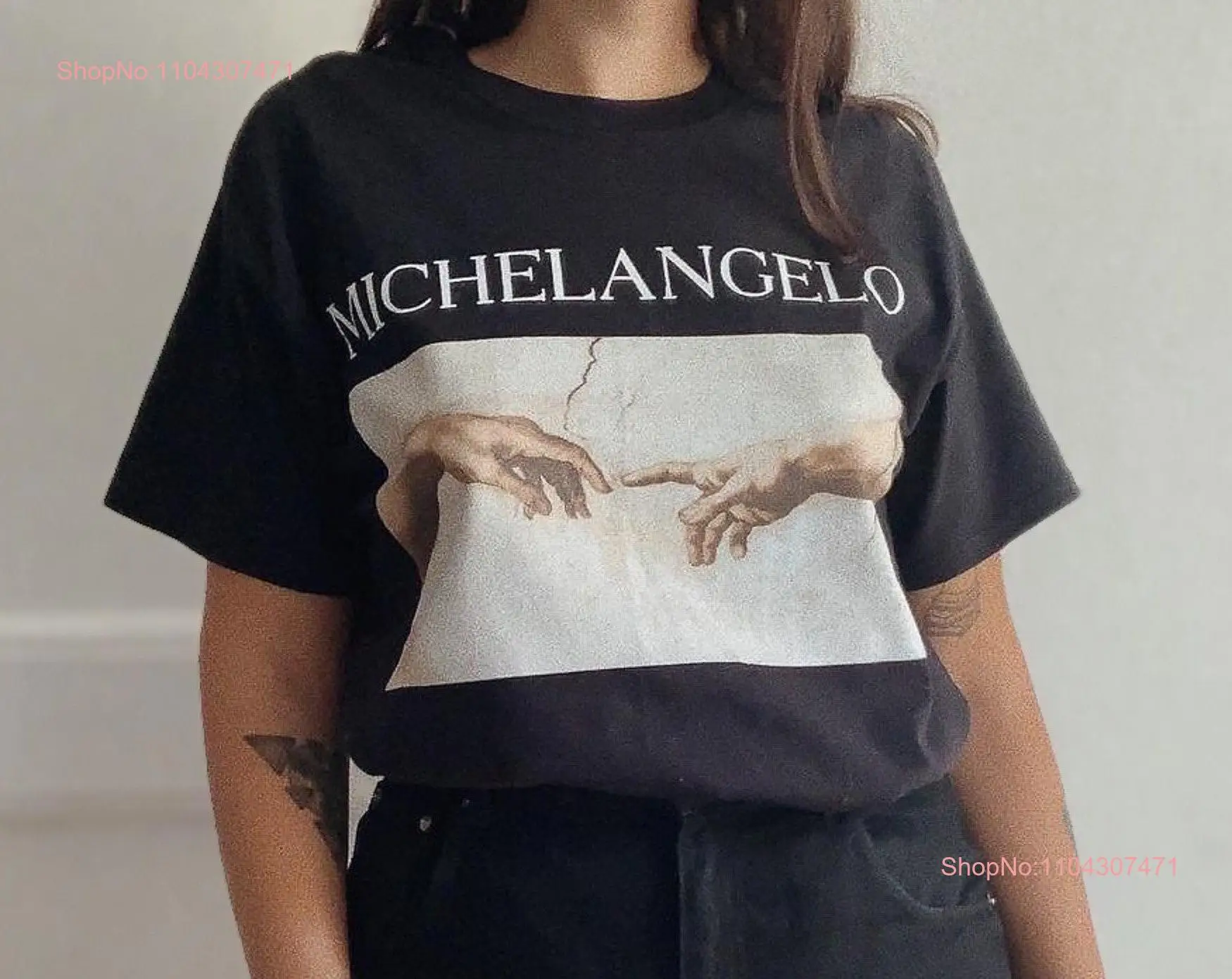 Футболка The Creation Of Adam Michelangelo 100 высококачественный хлопок с длинными или