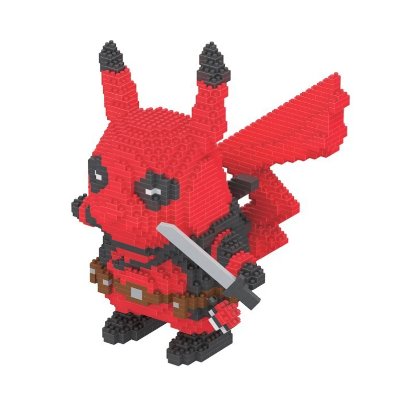

1500pcs 7079A Pokemon Figure Anime Blocks Pokemon Deadpool Pikachu Model Educational Kids Toys Micro Building Block
