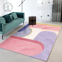 nordic abstract ins living room decoration carpet pink light luxury geometric large area floor mats salon sofa coffee table rugs