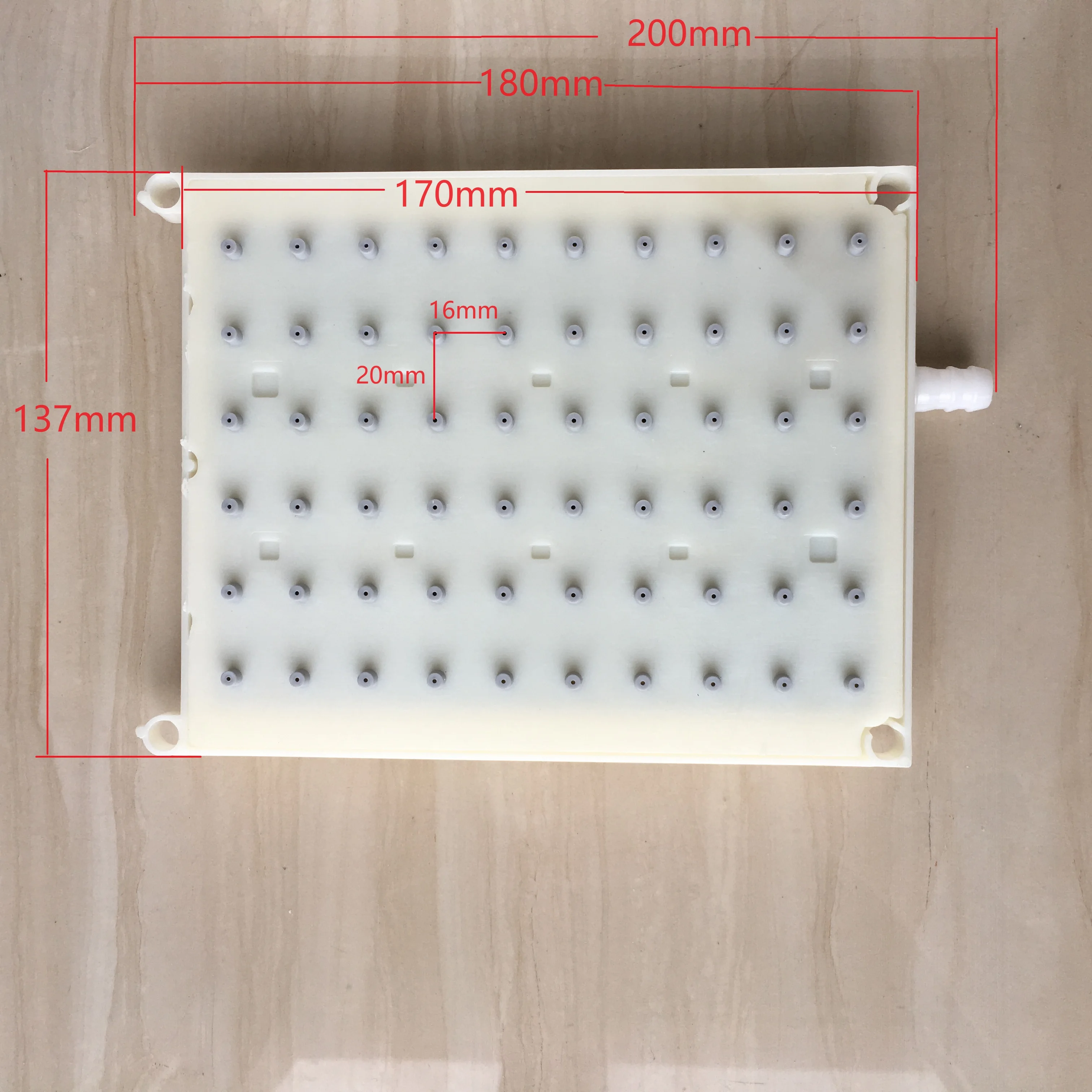 Лейка для душа прямоугольная с интерфейсом интубации 137x180 мм