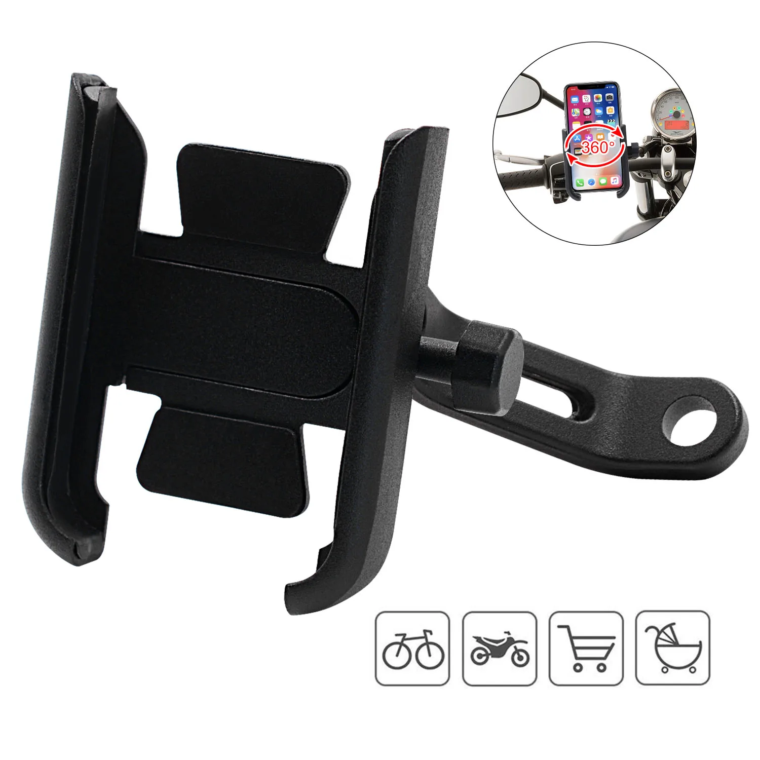 

WUPP Universal Phone Holder QC 3.0 Motorcycle USB Charger Waterproof 12V MotorBike Mobile Phone Mount Power Adapter Mirror Mount