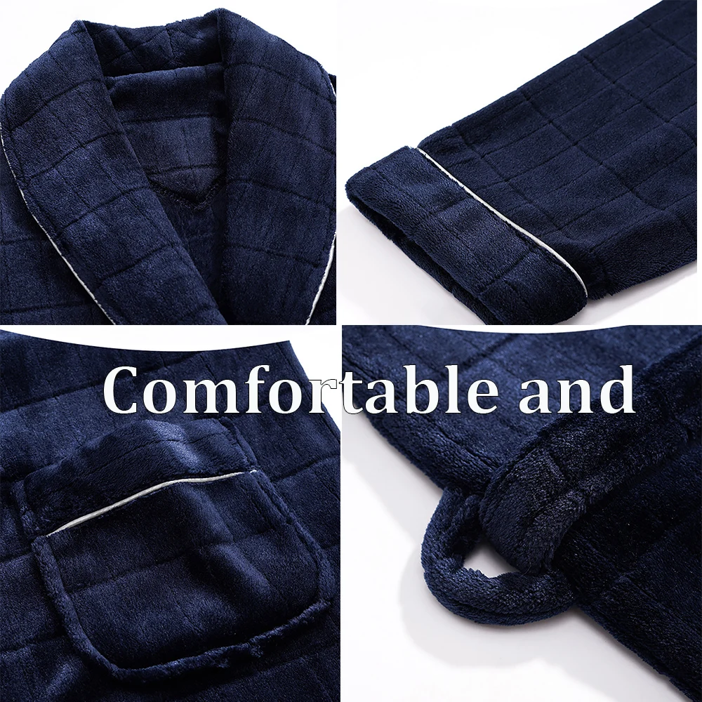 Халат фланелевый мужской зимний повседневный свободный халатик для душа