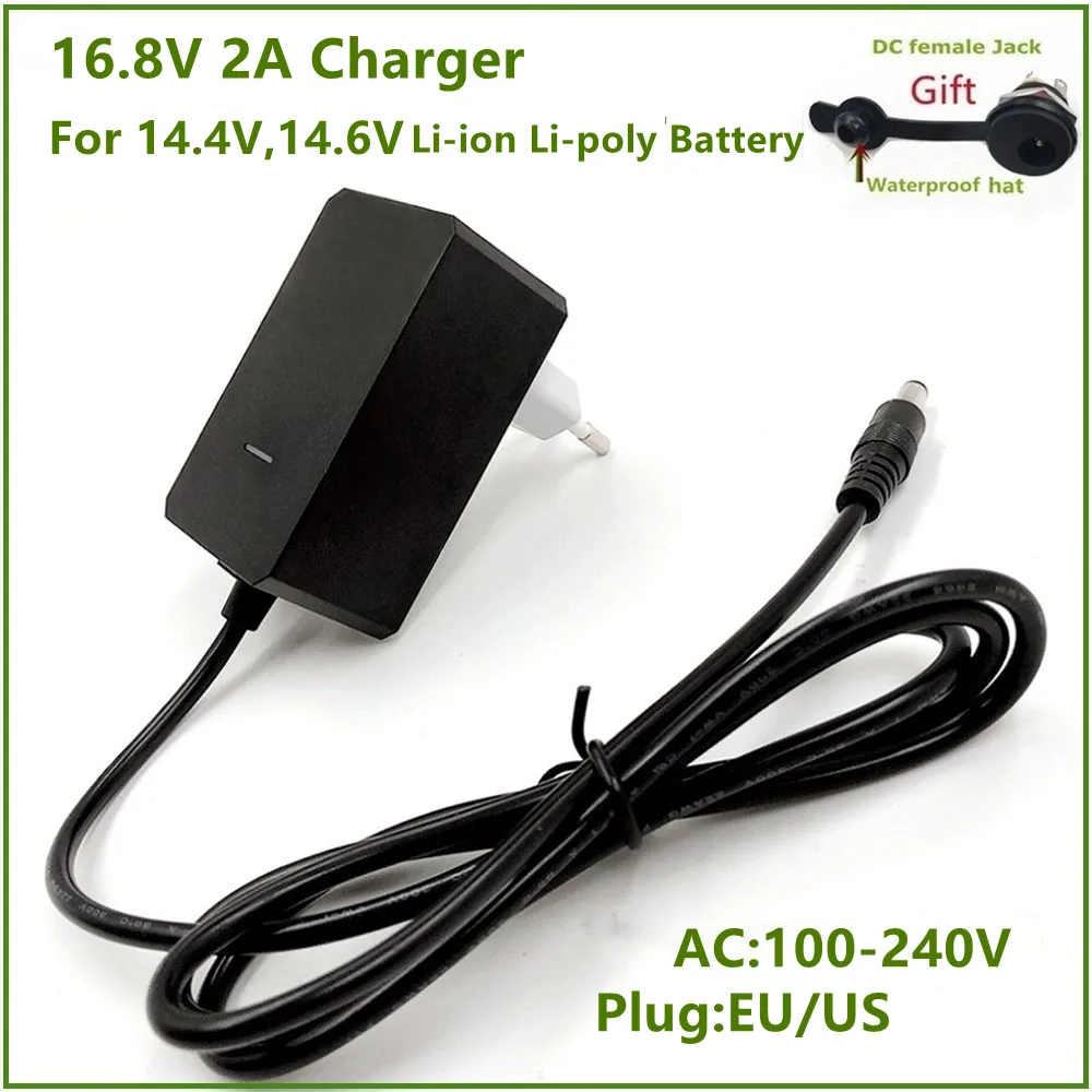 Зарядное устройство для шуруповертов, 16,8 В, 2 А, для розеток ЕС/США, для батарей 18650, литиевых, литийионных, 18650, на входе 100–240 В переменного тока Зарядное устройство для шуруповертов, 16,8 В, 2 А, для розеток ЕС/США, для батарей 18650, литиевых, литийионных, 18650, на входе 100–240 В переменного тока
